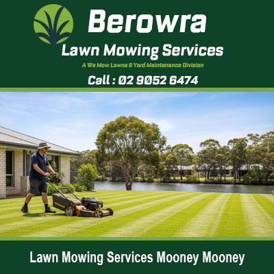 Berowra lawn mowing team providing professional grass cutting and landscaping care in Mooney Mooney area