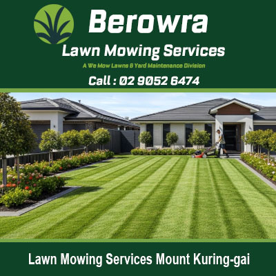 Expert lawn maintenance and mowing services available for Mount Kuring-gai properties and residential areas